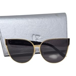 IRRESISTOR Elegant Gold Sunglasses with Silver Case